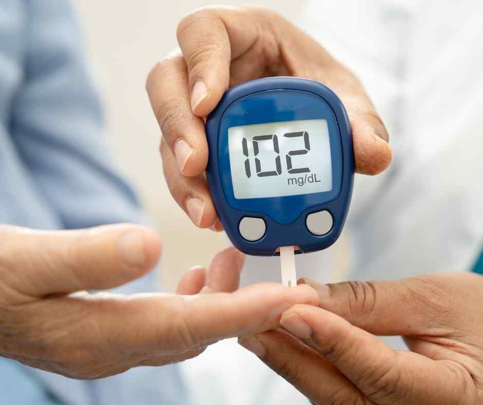 Person with diabetes managing health